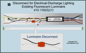 Disconnect for electrical-discharge lighting