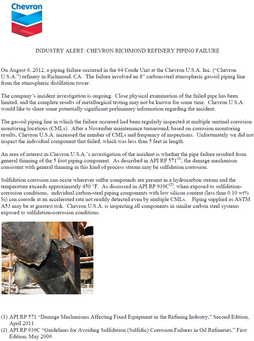 Cheveron Industry Alert text