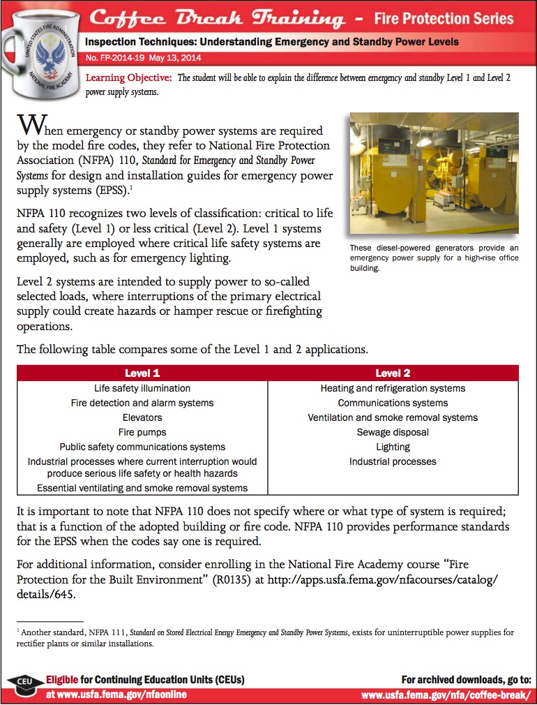 Emergency Power Systems USFA