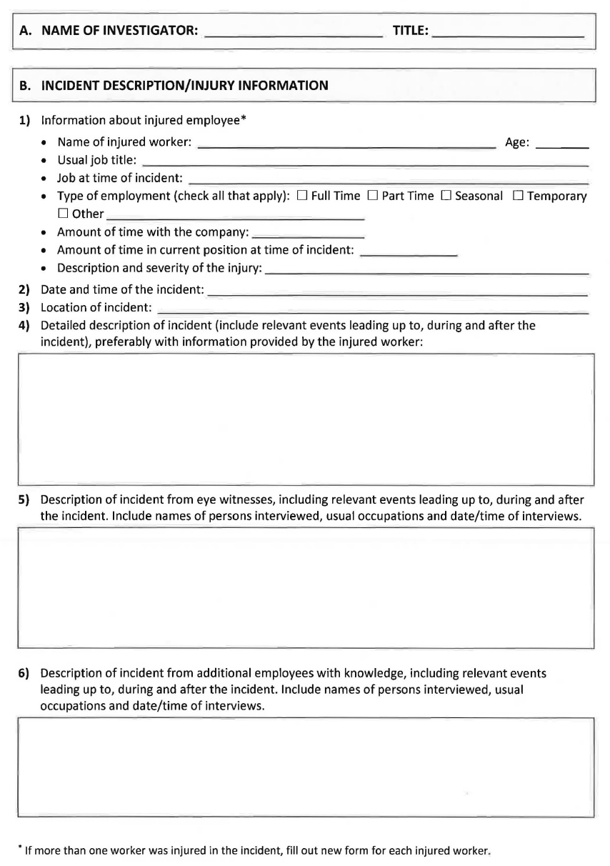 NON MANDATORY INVESTIGATIVE TOOL