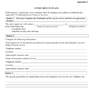 WA OSHA PRCS Rescue Plan Worksheet