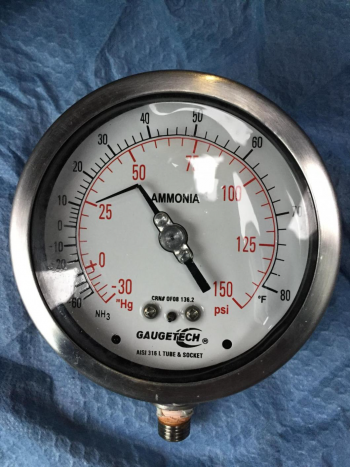 broken ammonia pressure gauge