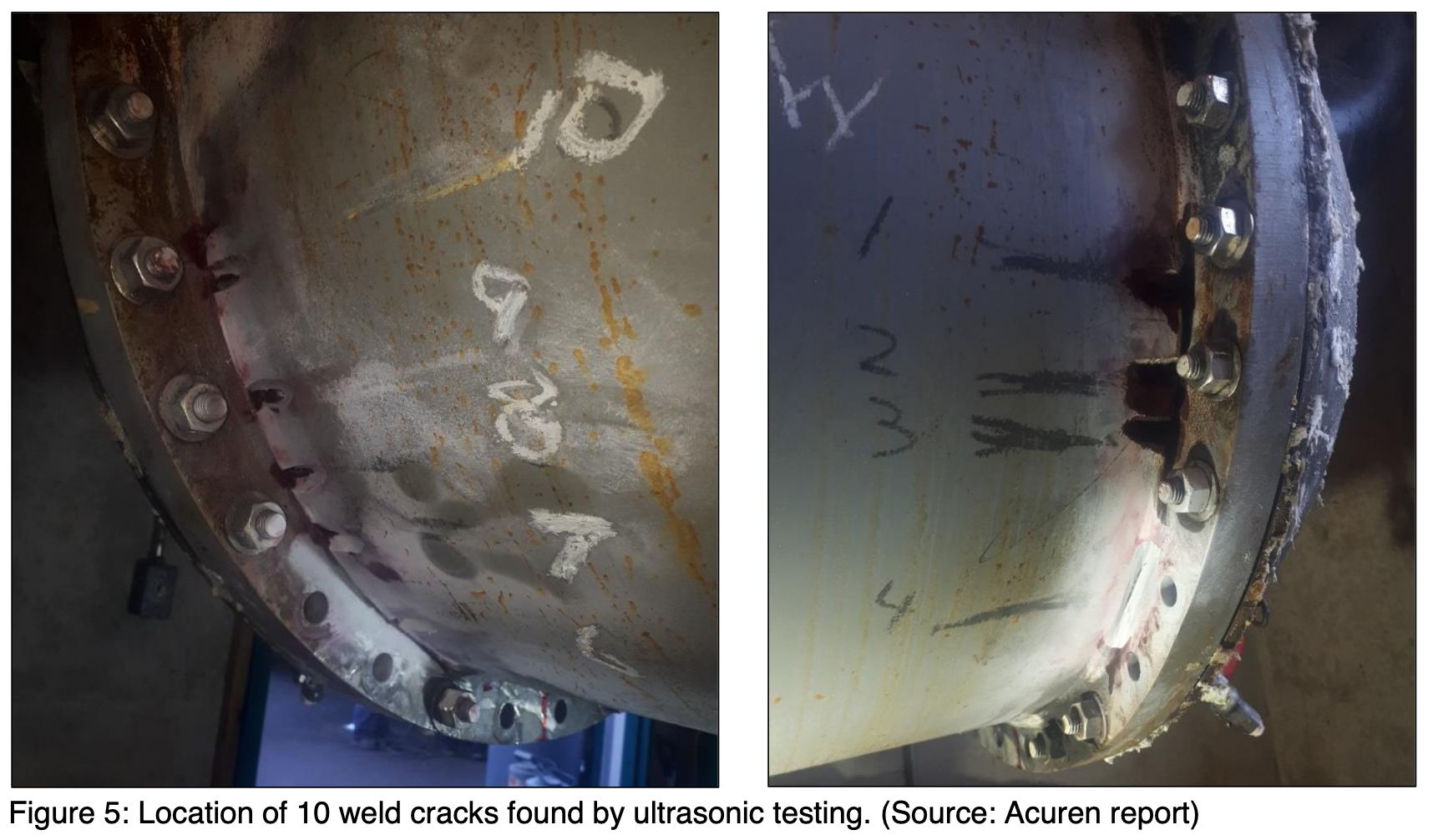 Figure 5 Location of cracks