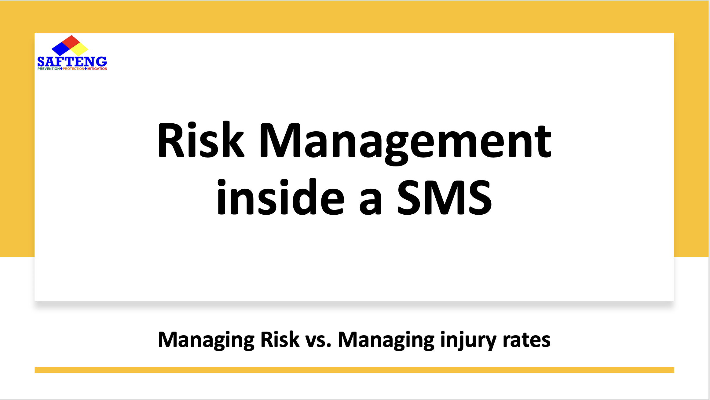 Risk Management inside a SMS