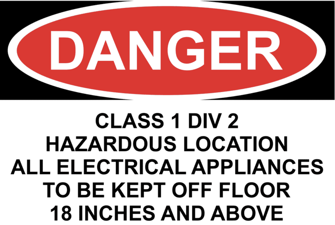 Class 1 Div 2 sign