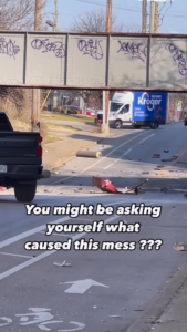 Compressed Cylinders Truck Overpass