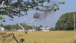 Arc Flash Fire on Power Line