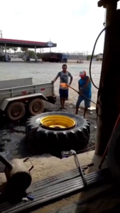 Blowing Up Tractor Tire