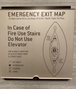 Emergency Exit Map Of The Marriott Marquis San Diego