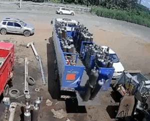 Compressed Gas Cylinder Dropped and Ruptured