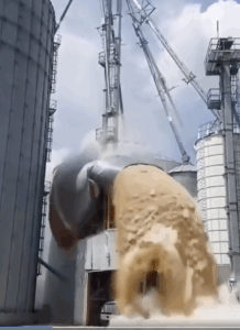 Silo collapse leads to ignition of the COM DUST