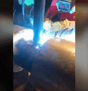Welding on NH3 refrigeration system_flames