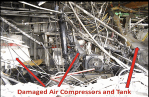 damaged compressors and reciever