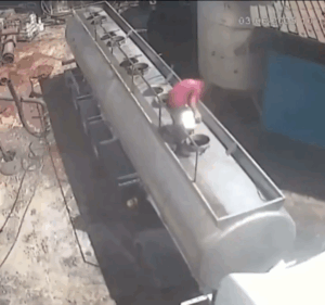 Worker Killed opening flammable liquid tanker_GRAPHIC